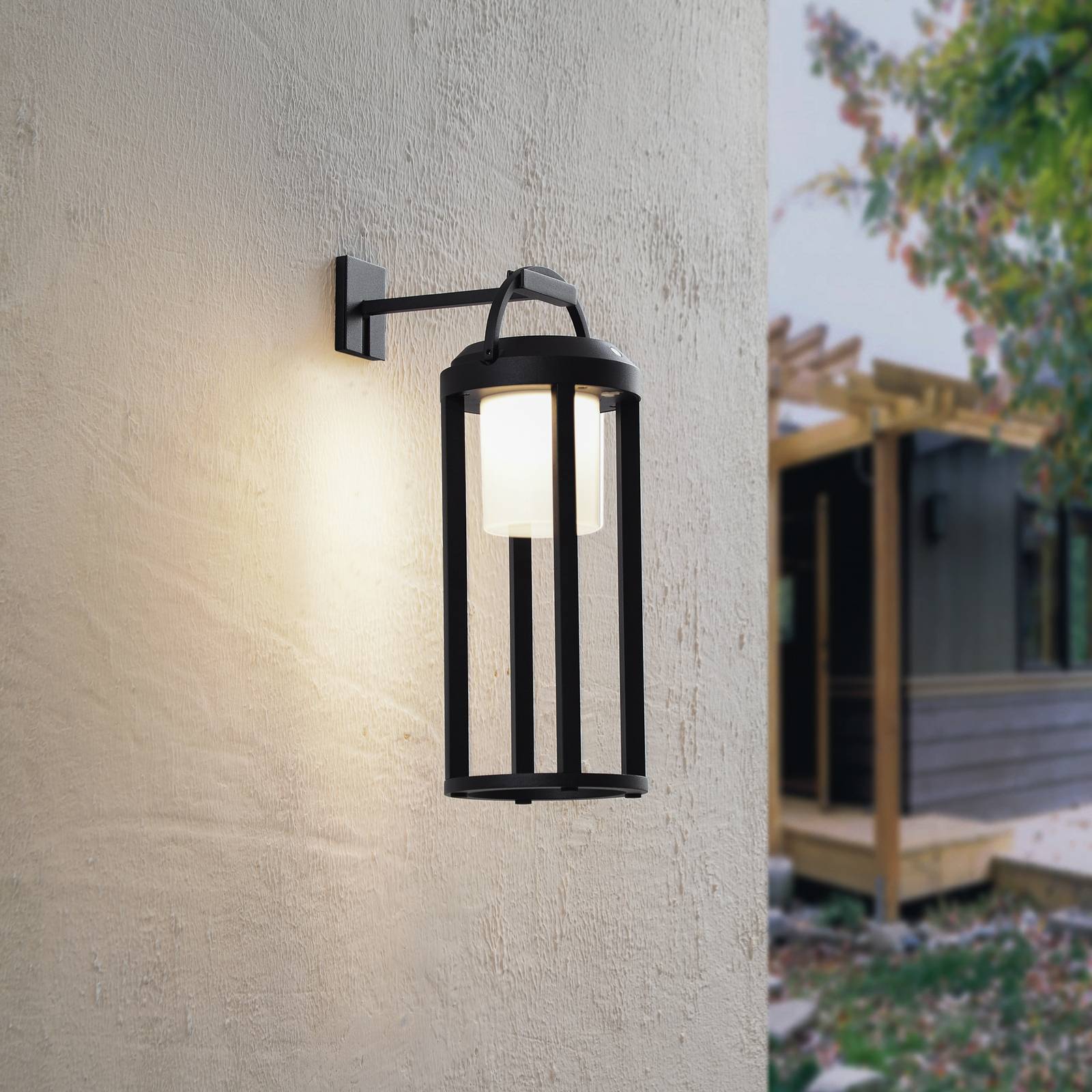 Svítidlo Lucande pískově černá/bílá Hliník/polykarbonát