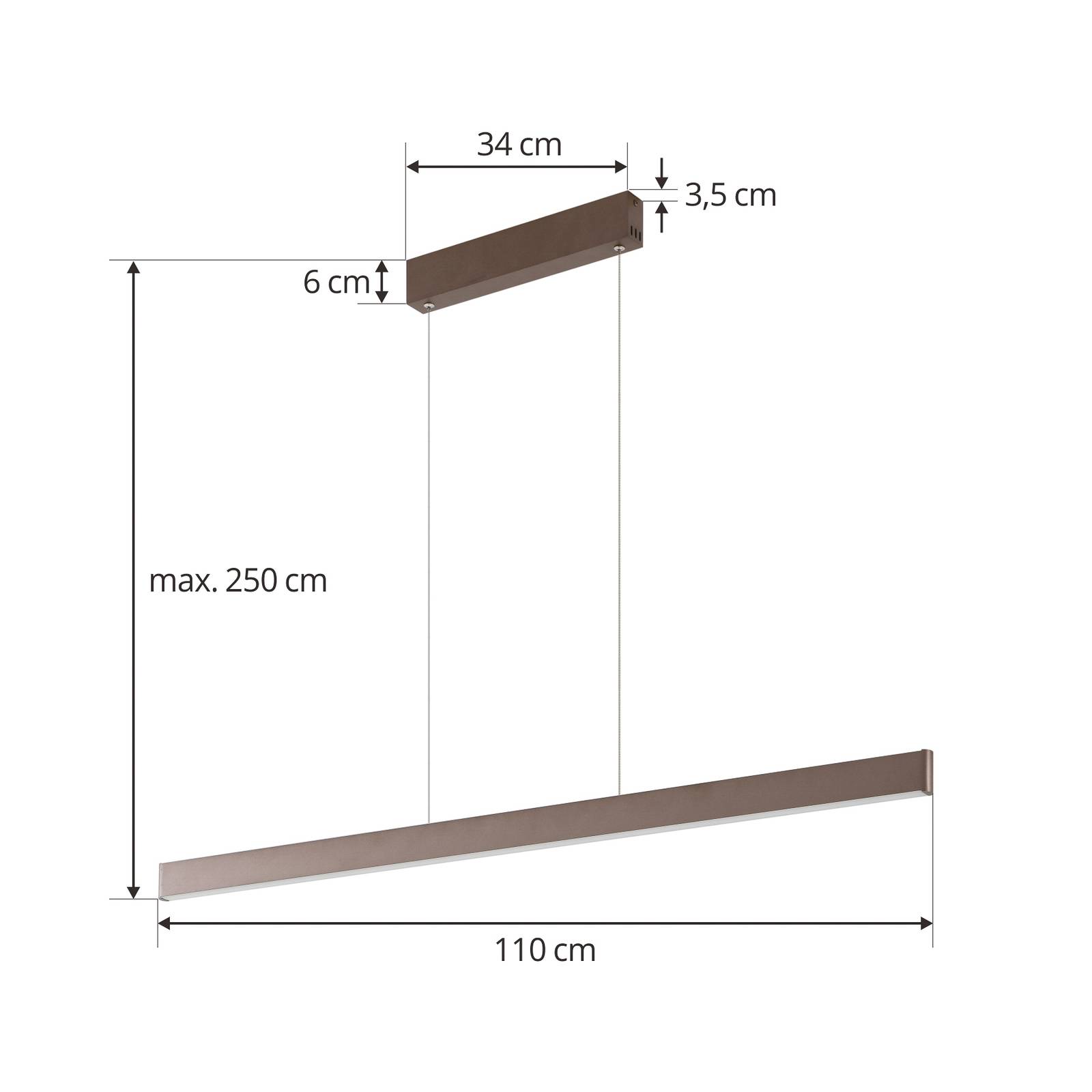 Svítidlo Lucande káva Hliník/silikon