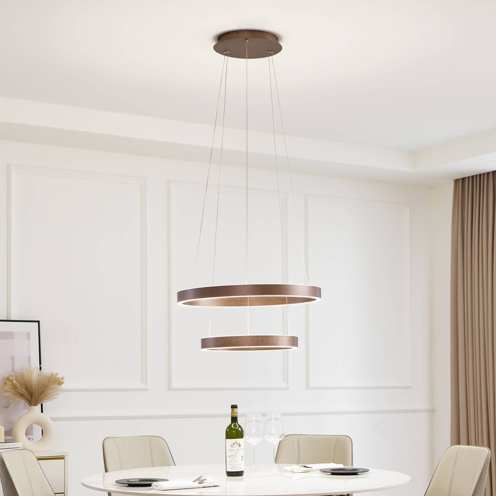 Svítidlo Lucande káva Hliník/silikon