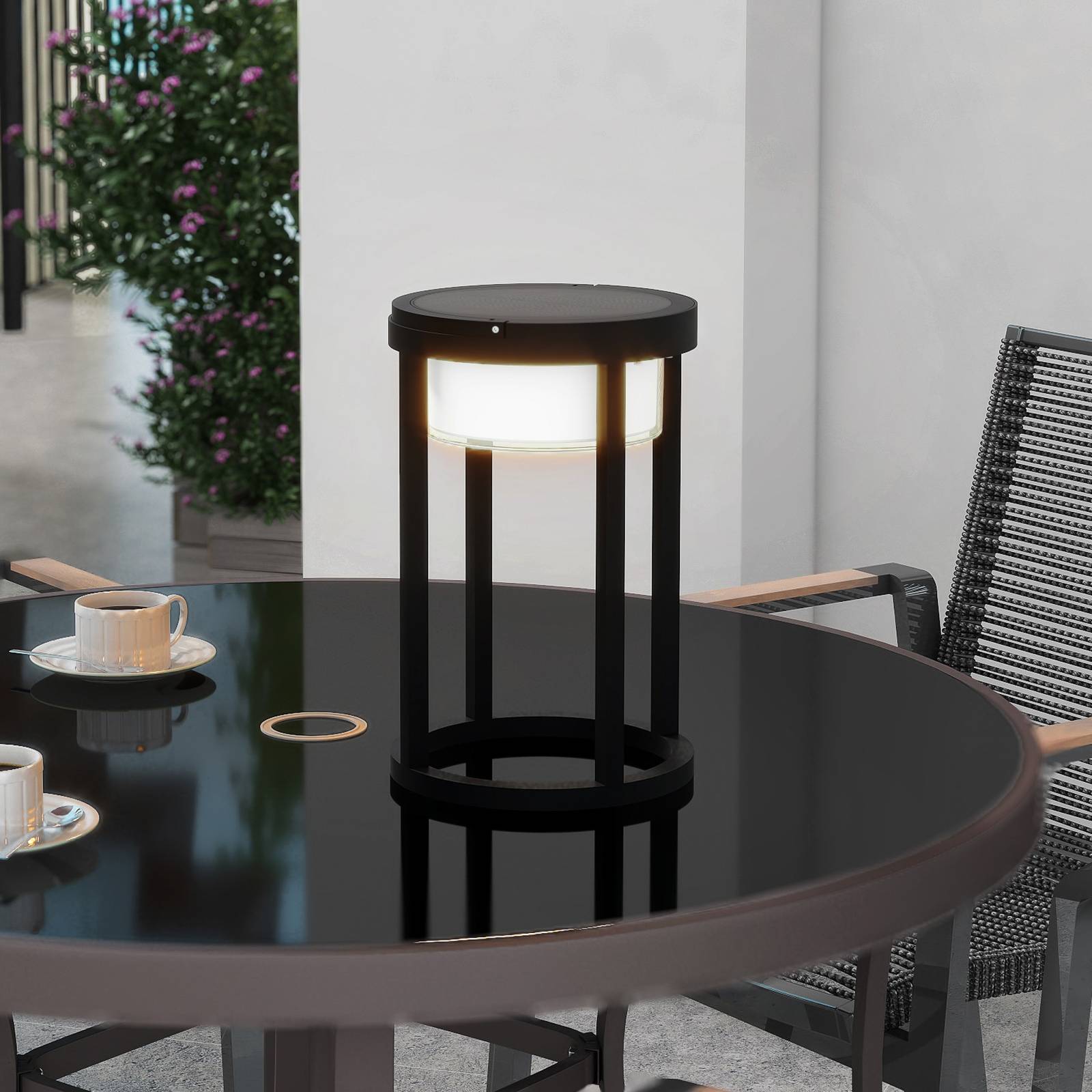 Svítidlo Lucande pískově černá/bílá Hliník/polykarbonát