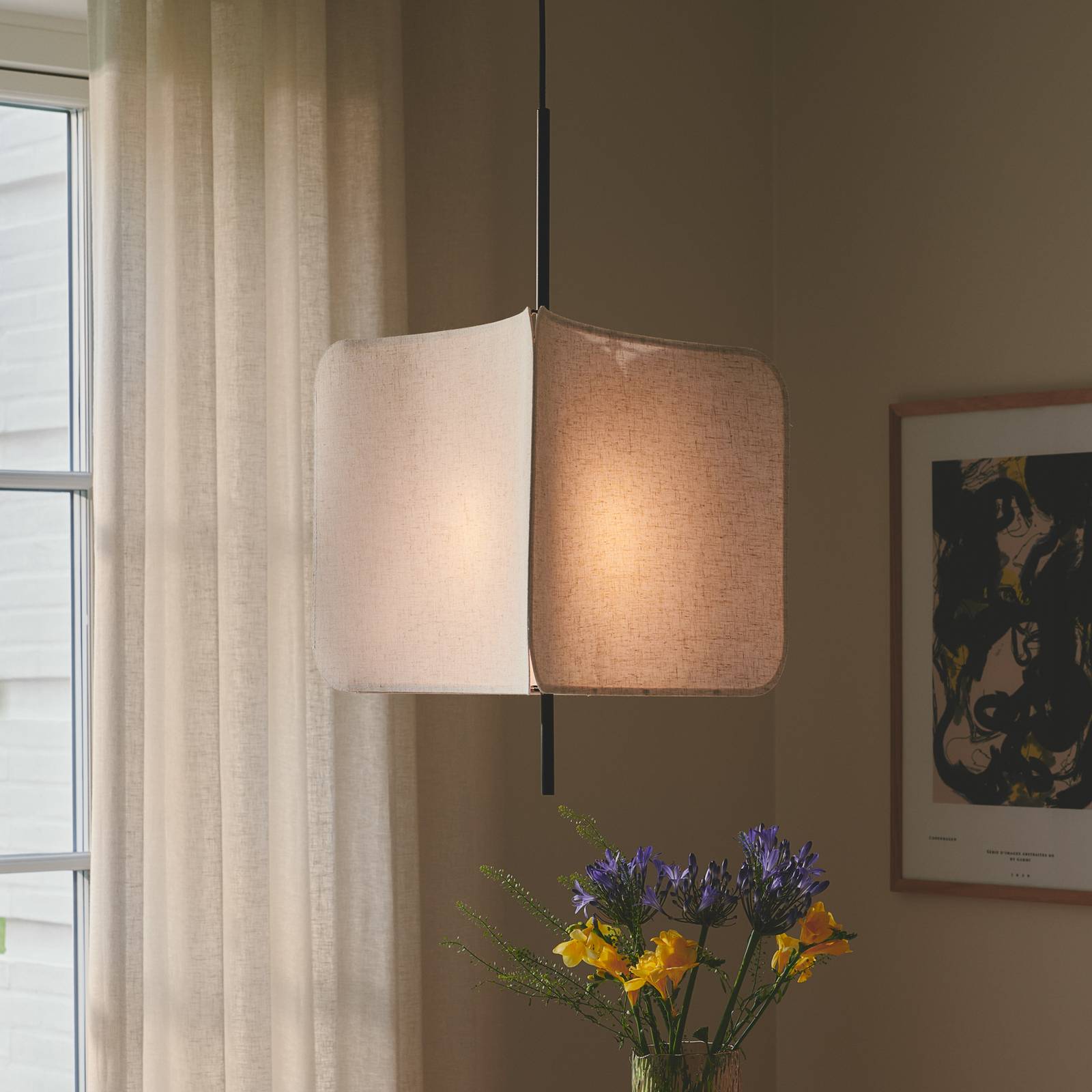 Svítidlo Nordlux černá/béžová Textil/kov