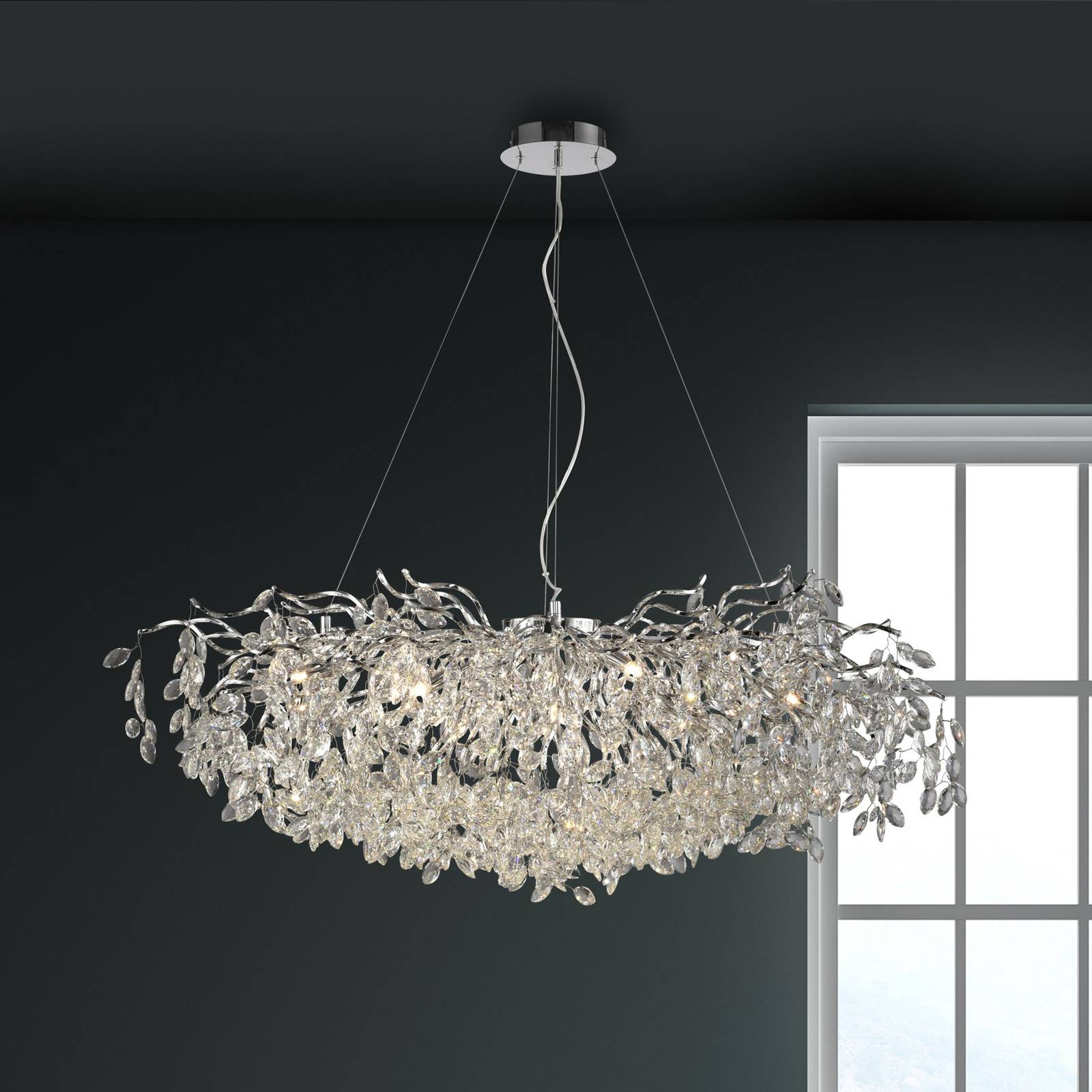 Svítidlo Paul Neuhaus chrom/čirý Hliník/nerezová ocel/křišťál/měď/plast