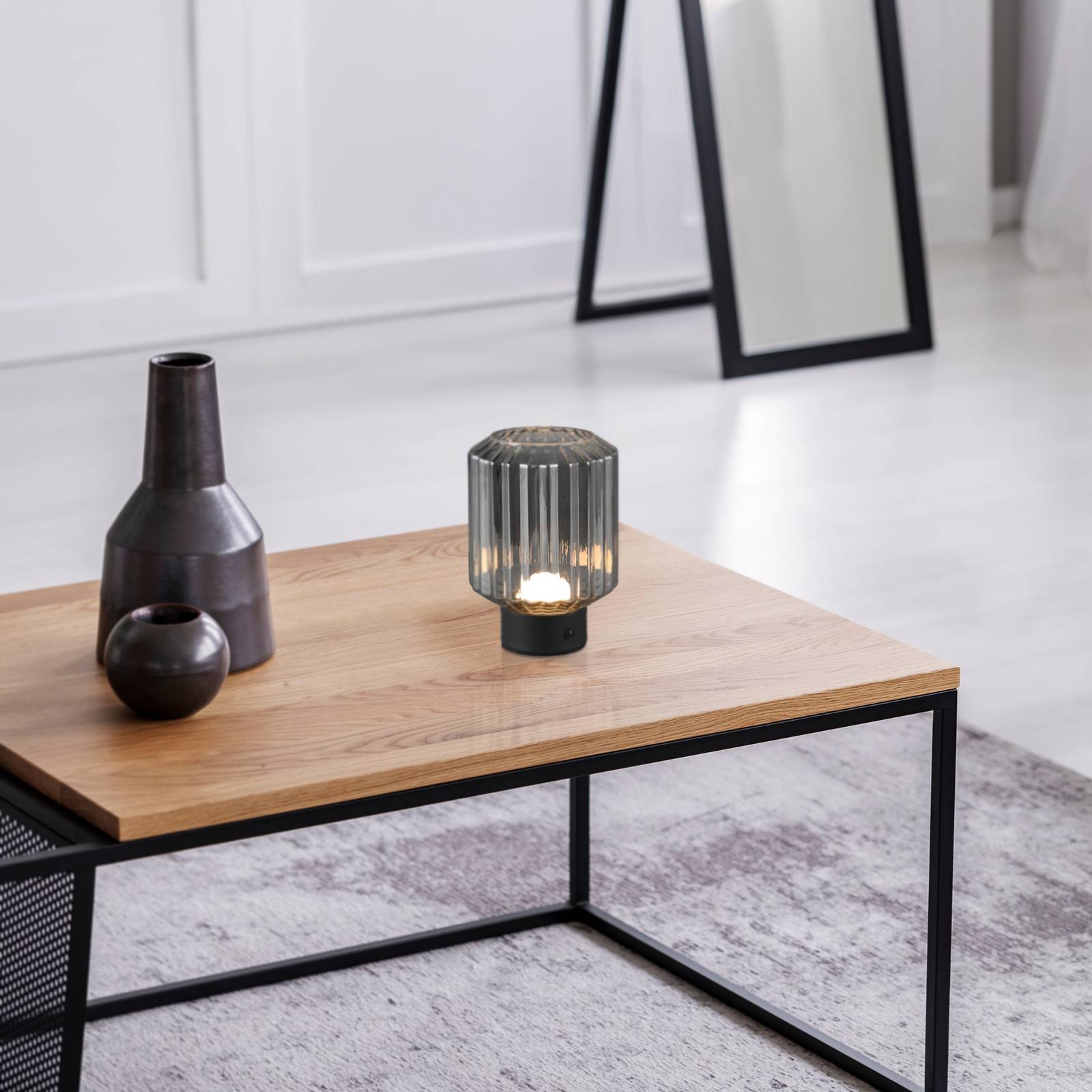 Svítidlo Reality Leuchten černá matná/kouřově šedá Sklo/kov