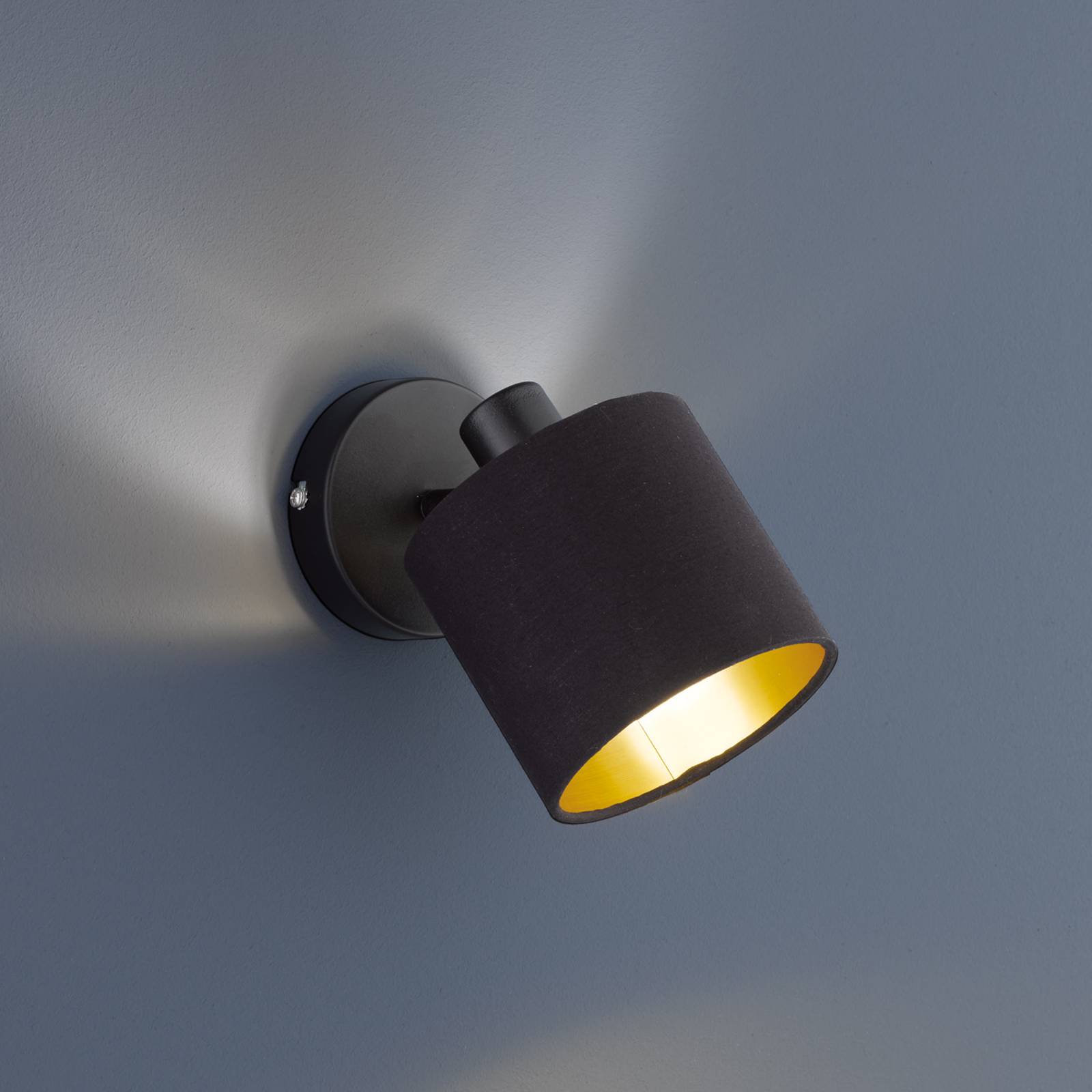 Svítidlo Reality Leuchten černá matná/zlatá Kov/tkanina