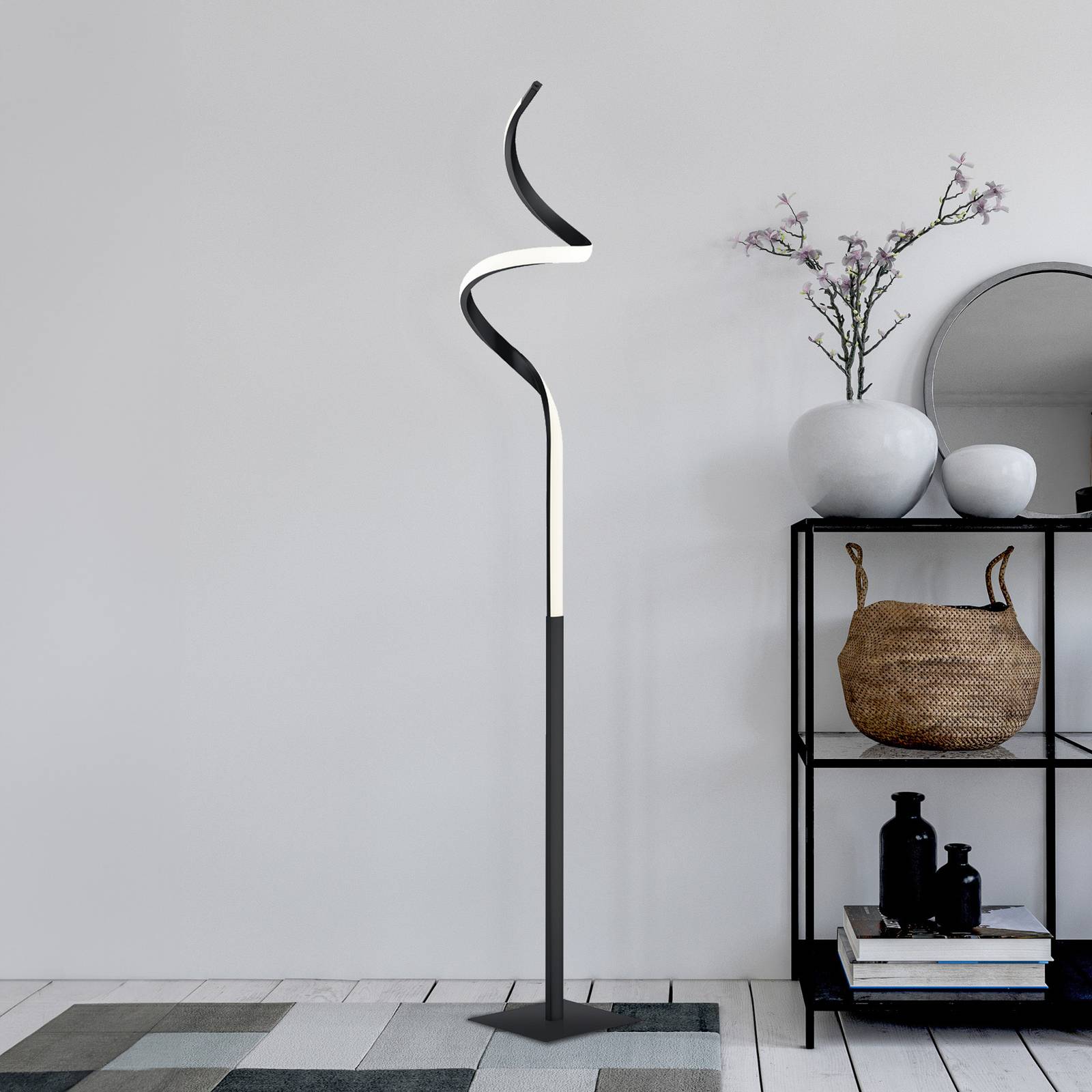 Svítidlo Reality Leuchten černá matná/opálová Železo/plast