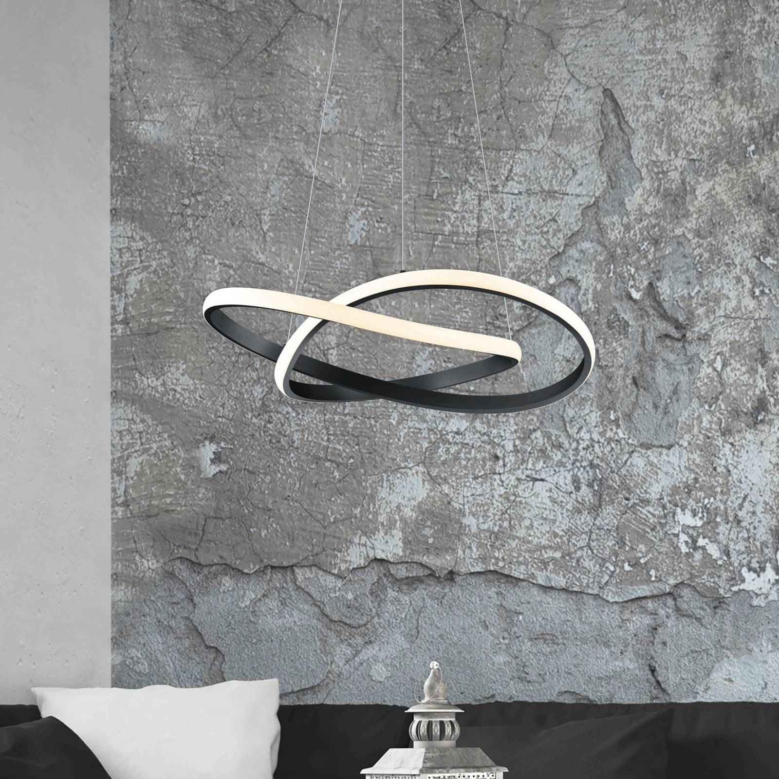 Svítidlo Reality Leuchten černá/opálová Železo/plast