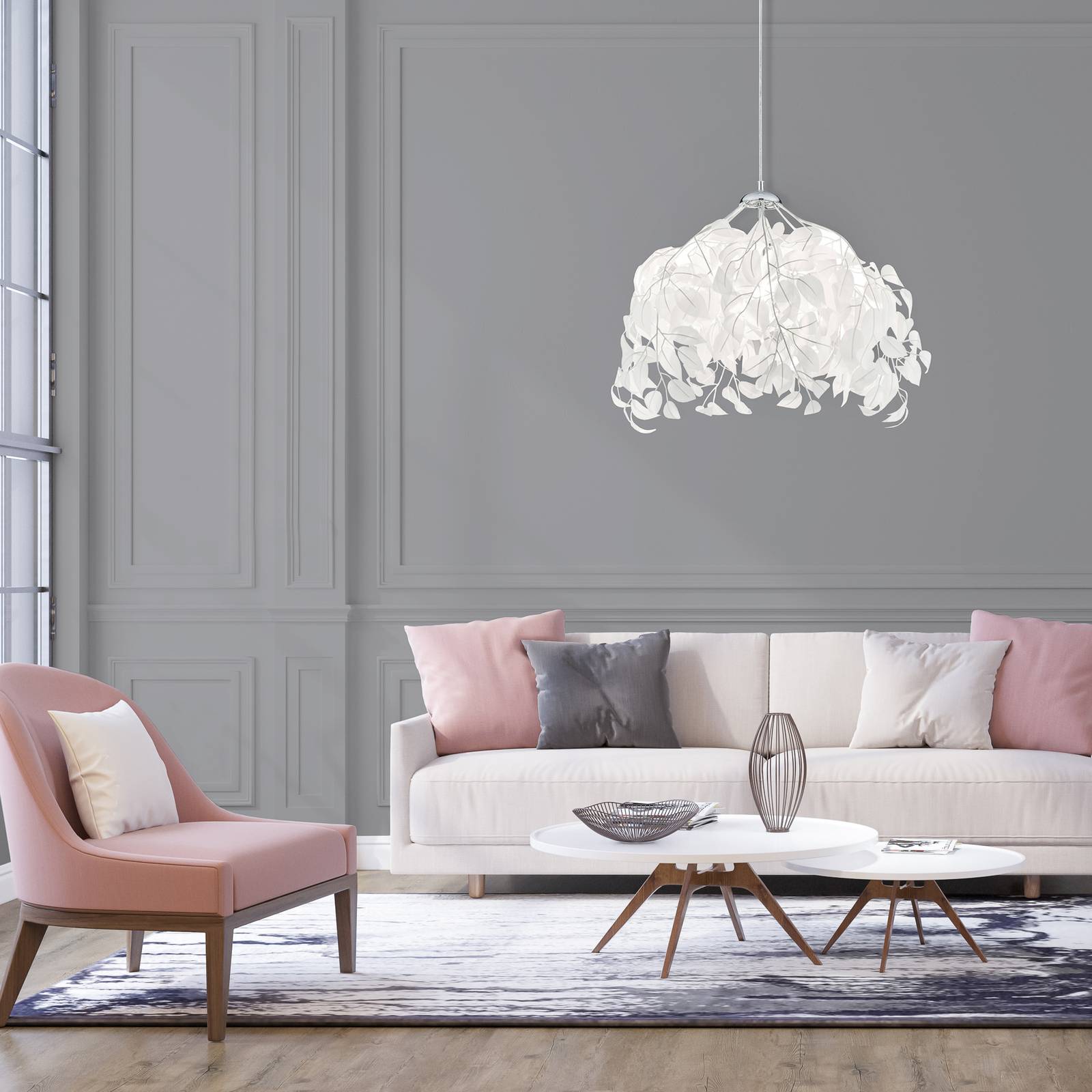 Svítidlo Reality Leuchten chrom/bílá Plast/kov