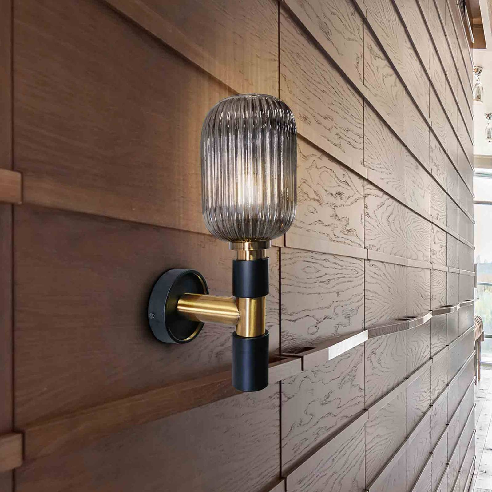 Svítidlo Schuller Valencia černá/mosazná/kouřově šedá Kov/sklo