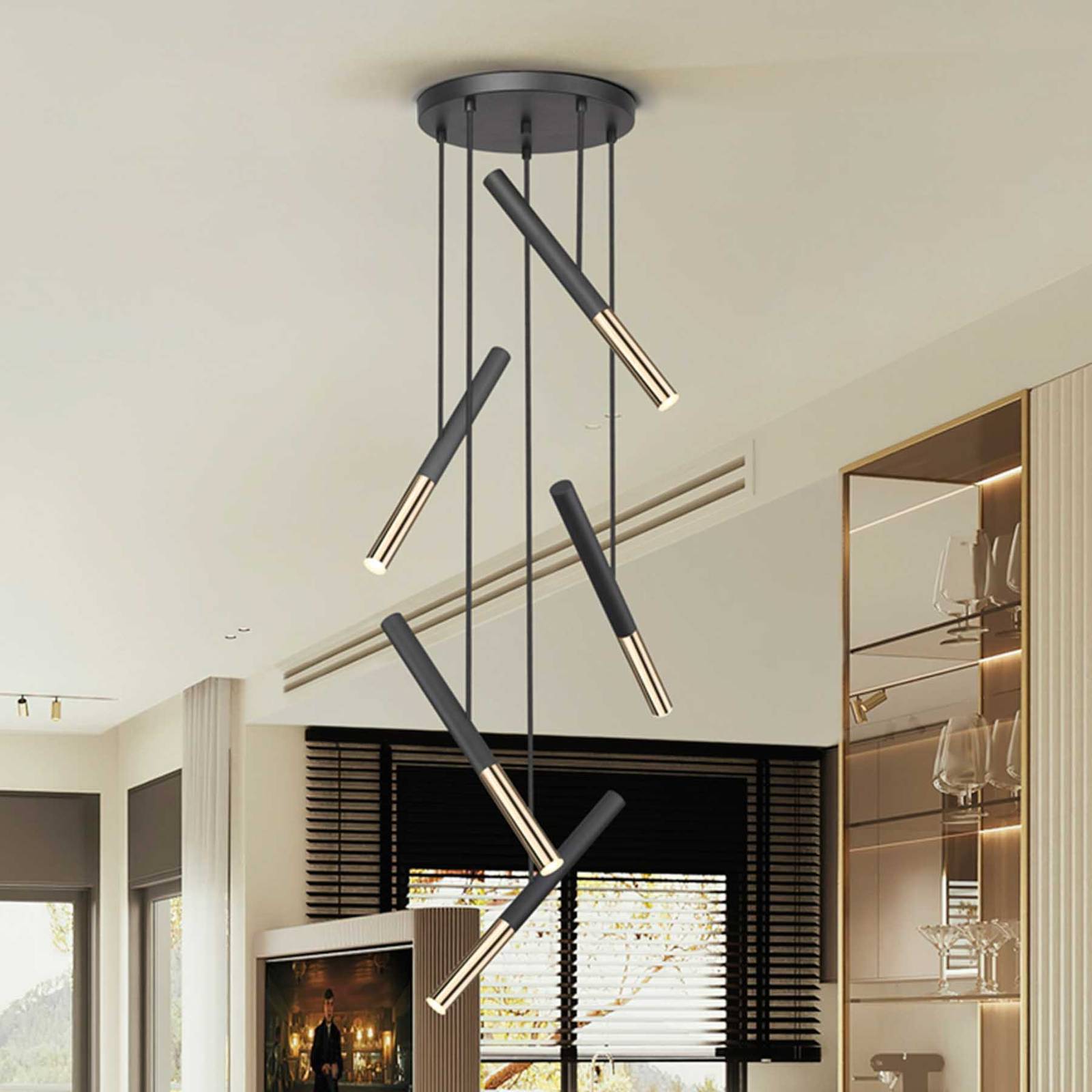 Svítidlo Schuller Valencia černá/zlatá Kov/akryl