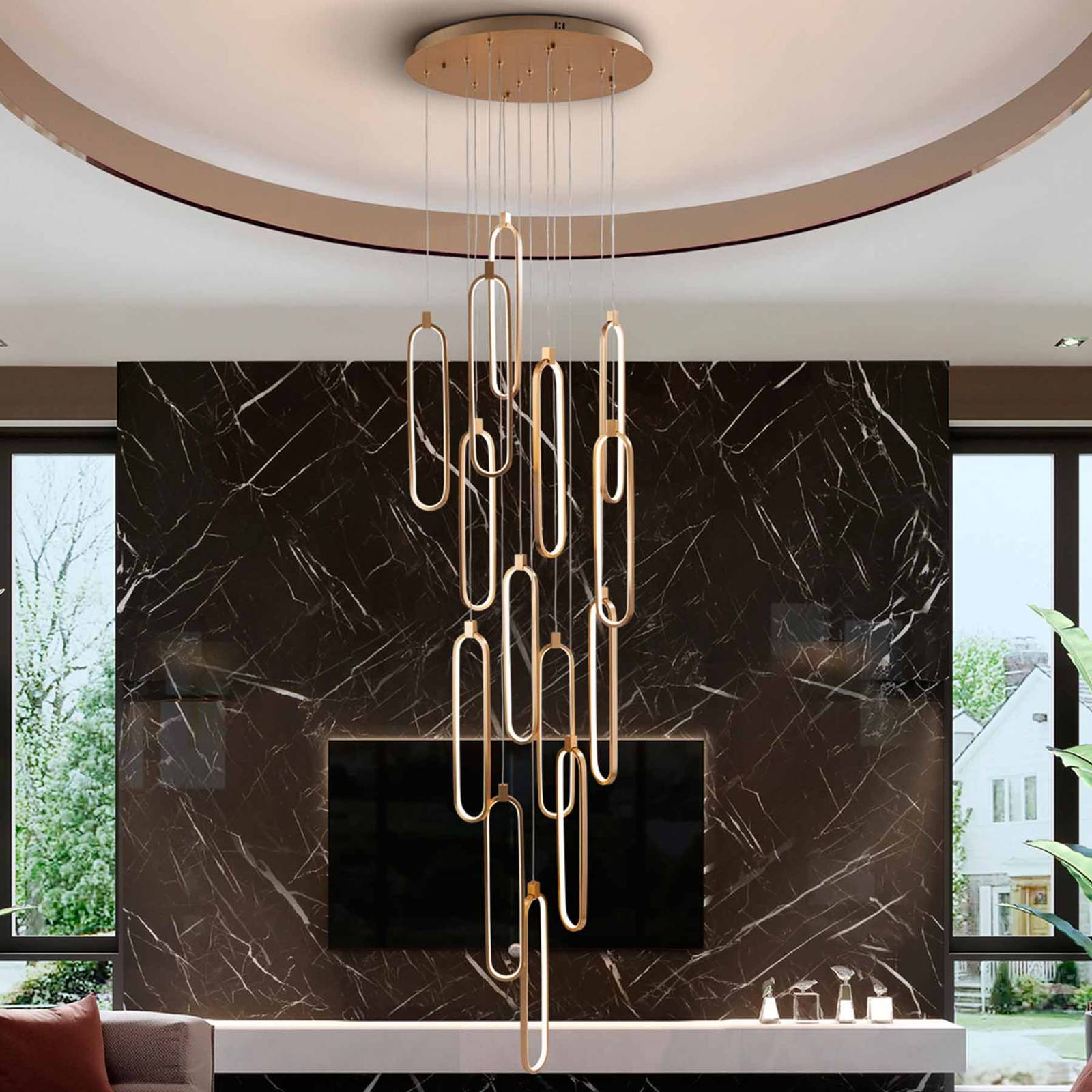 Svítidlo Schuller Valencia růžové zlato/bílý opál Hliník/silikon