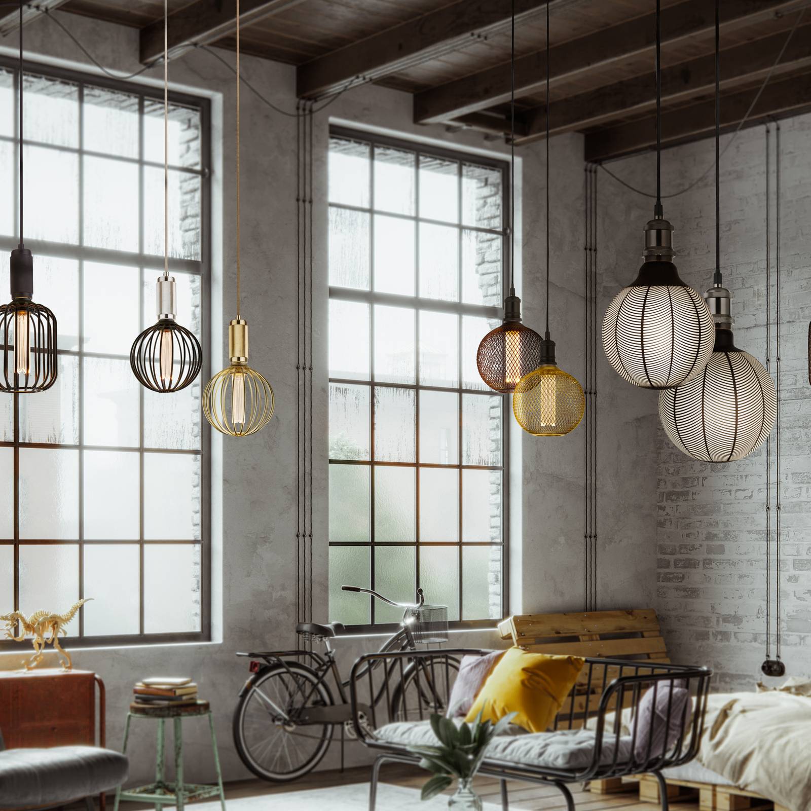 Svítidlo Searchlight zlato Ocel/sklo