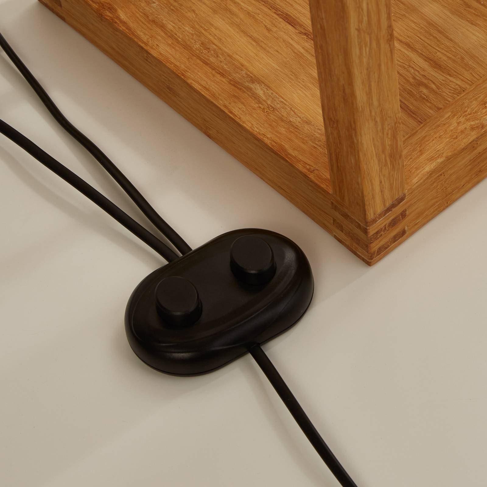 Svítidlo Searchlight světlé dřevo/černá Bambus/kov