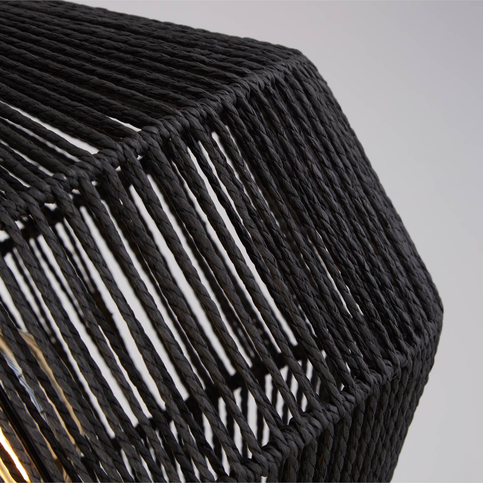 Svítidlo Searchlight černá ocel/lano