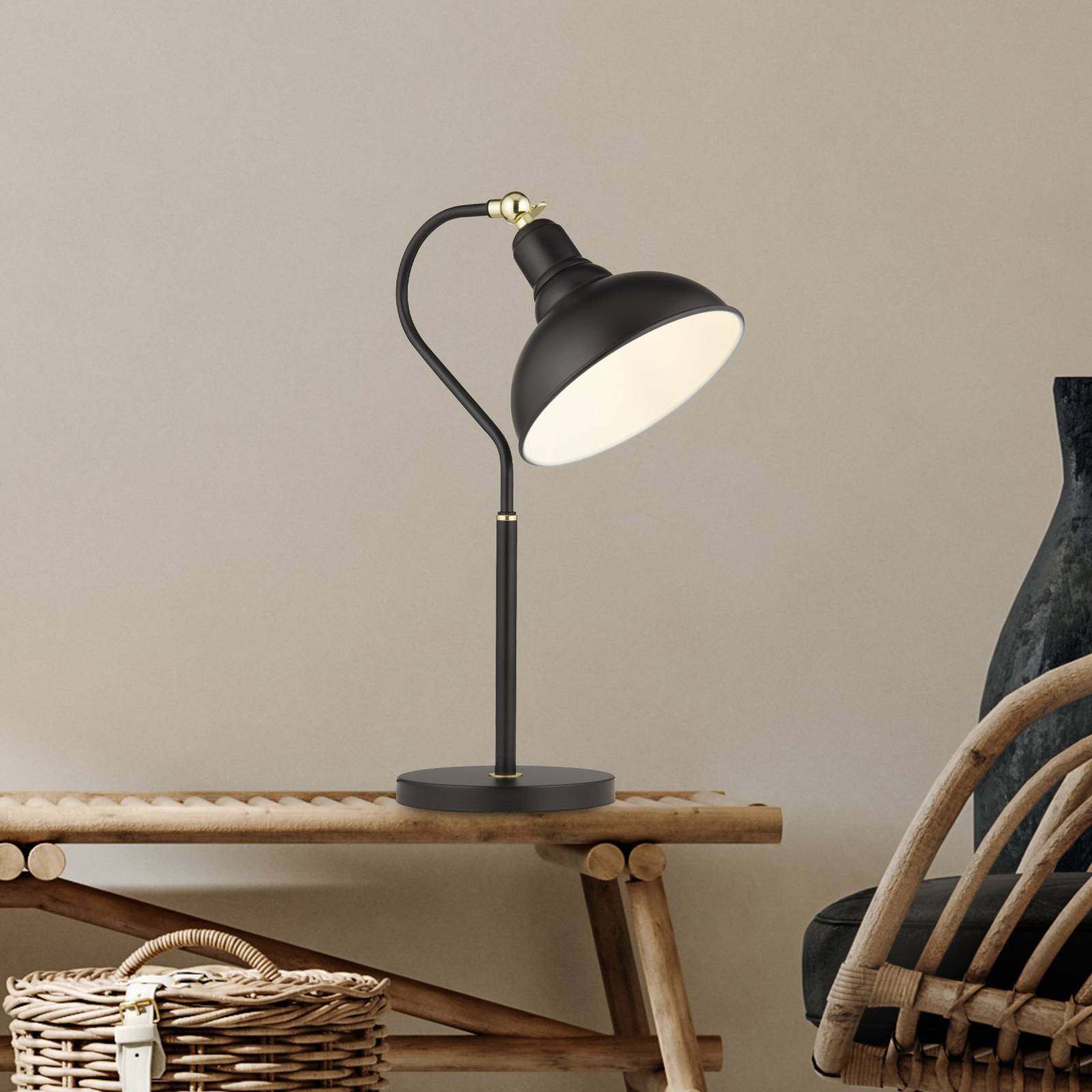 Svítidlo Searchlight černá Ocel