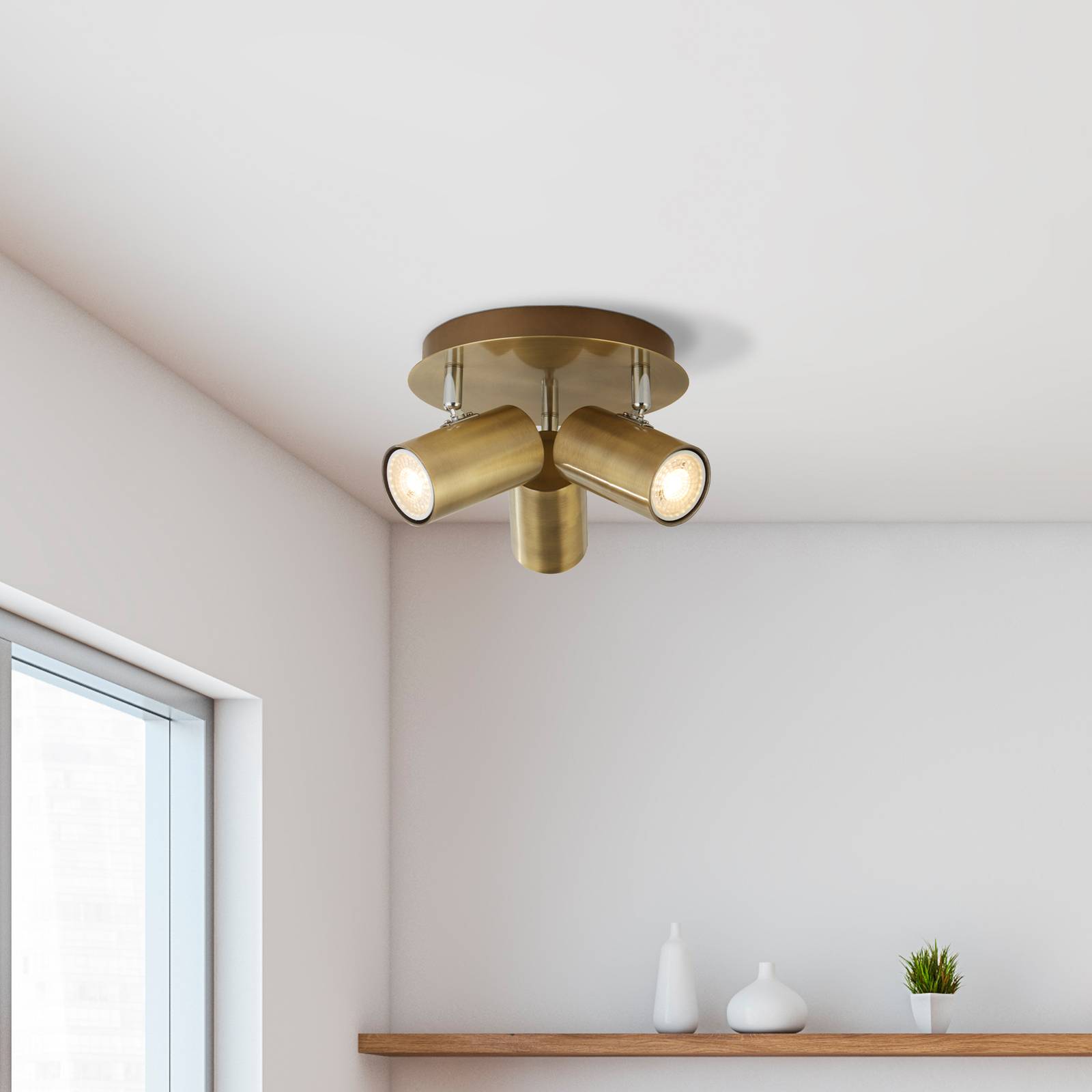 Svítidlo Searchlight starožitná mosaz Ocel