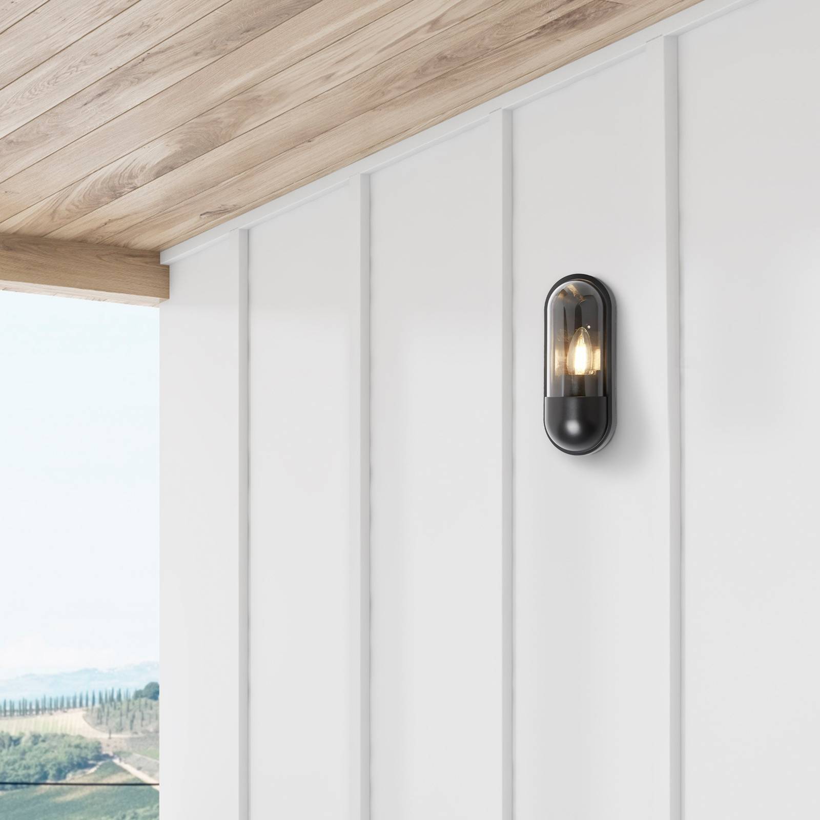 Svítidlo Searchlight černá/čirá Hliník/polykarbonát