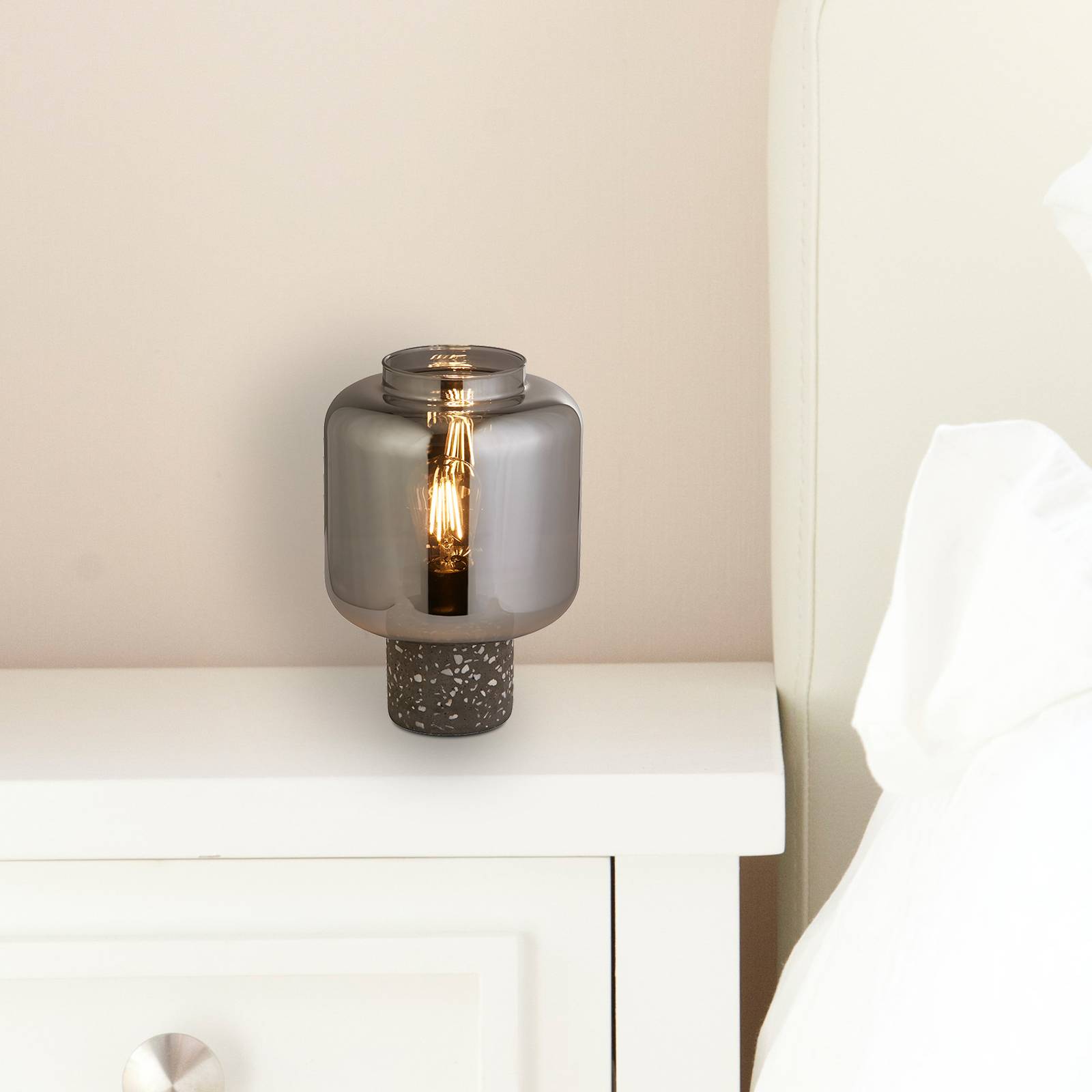 Svítidlo Searchlight šedá/kouřově šedá Beton/sklo/plast