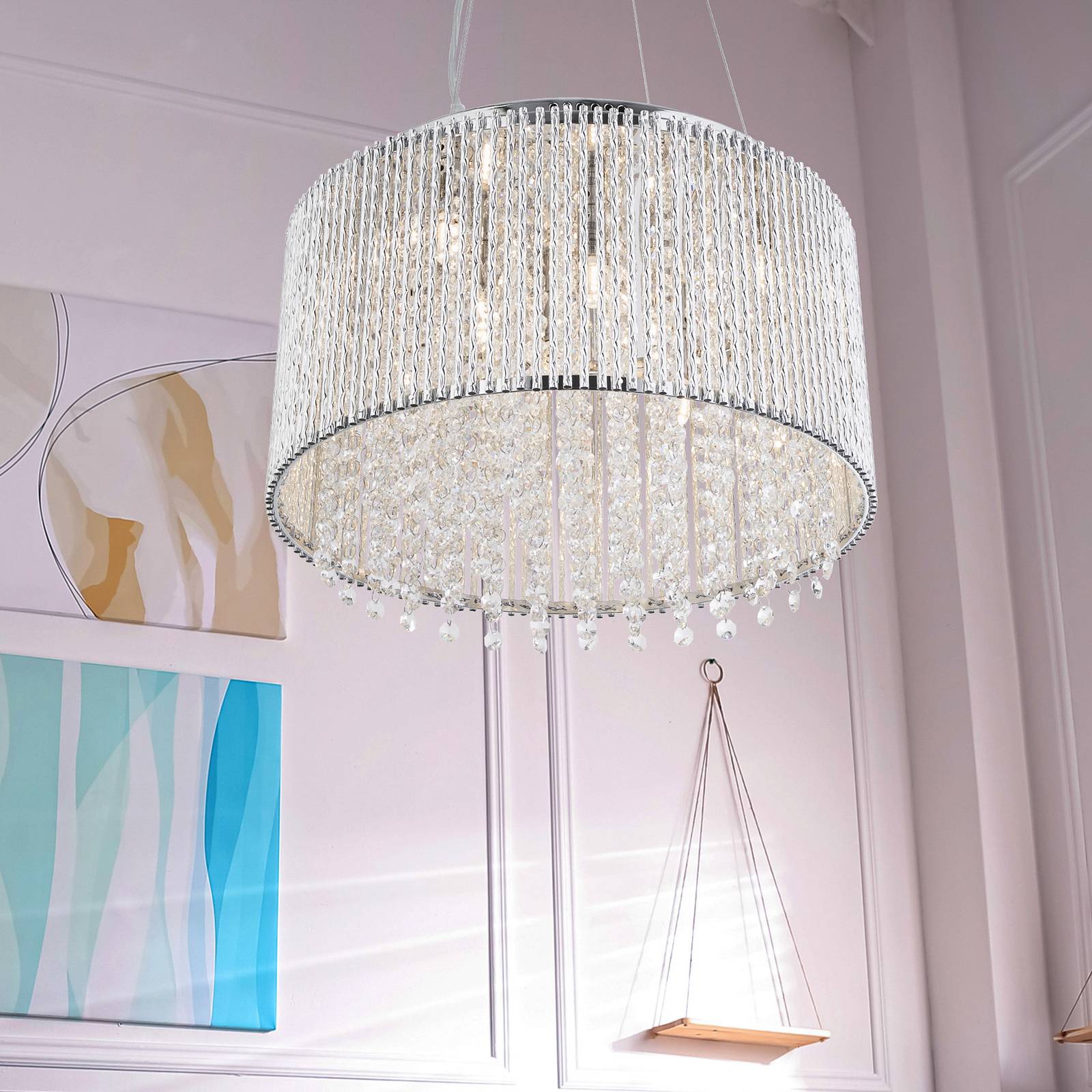 Svítidlo Searchlight chrom/čirá ocel/hliník/sklo