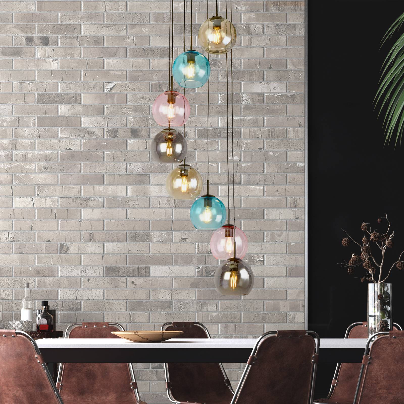 Svítidlo Searchlight černá/modrá/zlatá/růžová/kouřově šedá Ocel/sklo