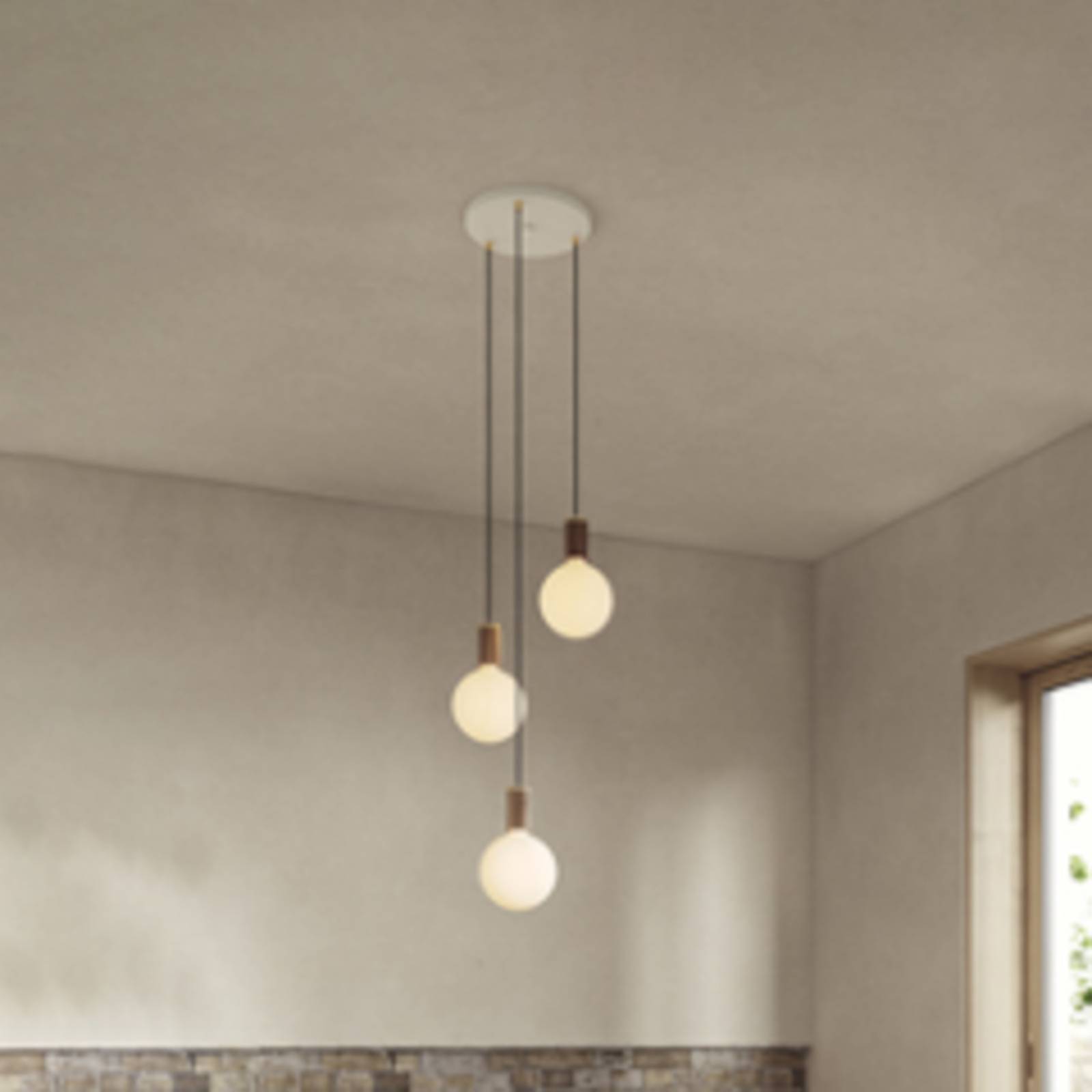 Svítidlo Tala bílá/ořech Ocel/dřevo